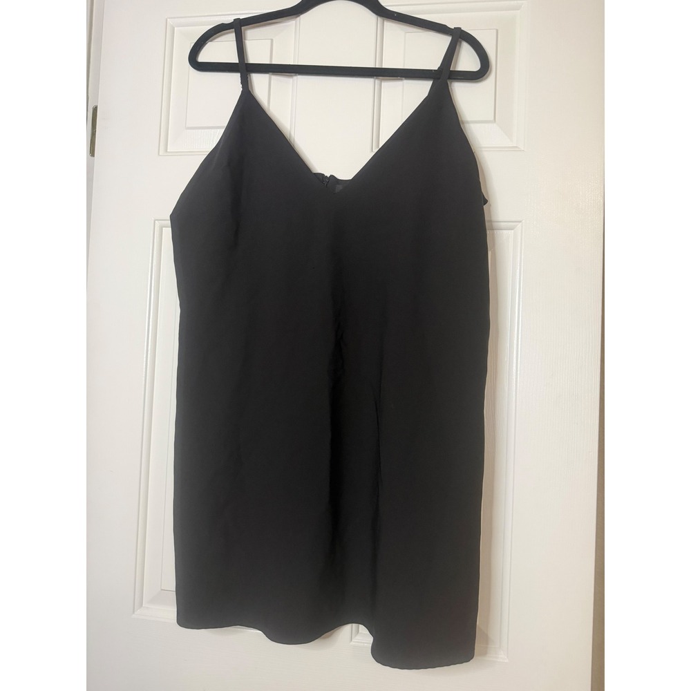 Forever 21 Contemporary Black Mini Dress V-Neck Adjustable Straps Size XL